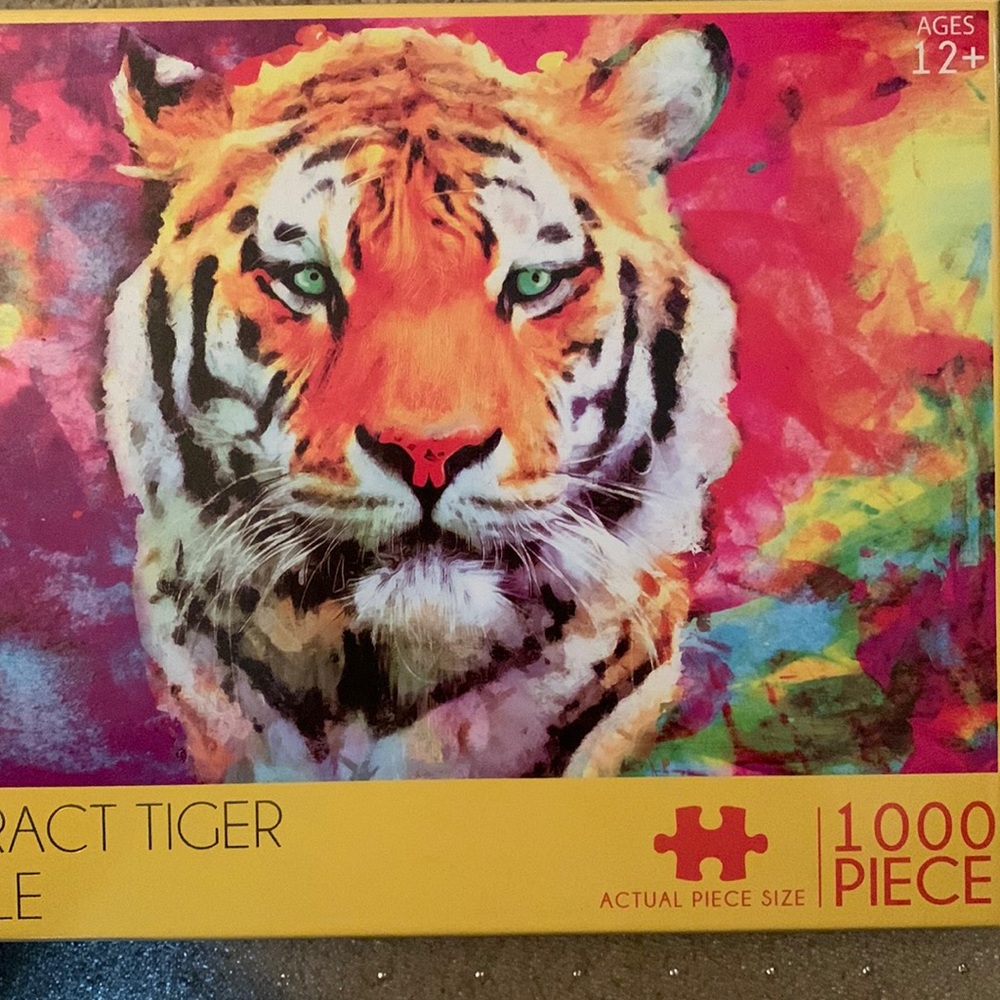 Thousand piece abstract tiger puzzle